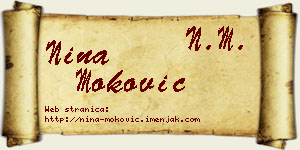 Nina Moković vizit kartica